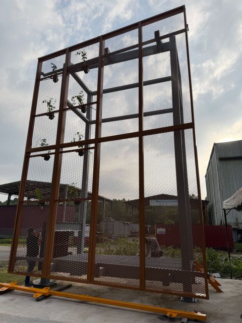 Aluminium expanded mesh visual mock-up, from Aplus's LinkedIn post